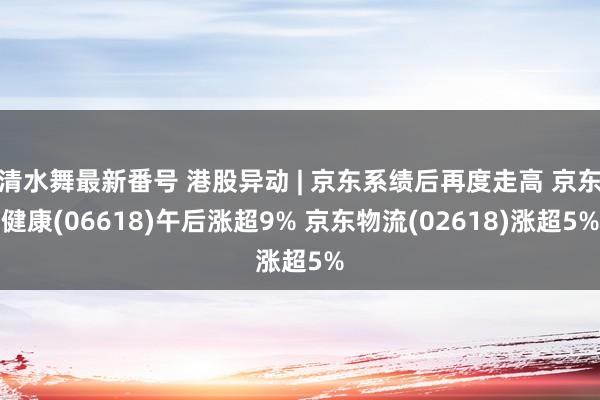 清水舞最新番号 港股异动 | 京东系绩后再度走高 京东健康(06618)午后涨超9% 京东物流(02618)涨超5%