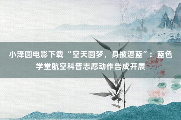 小泽圆电影下载 “空天圆梦，身披湛蓝”：蓝色学堂航空科普志愿动作告成开展