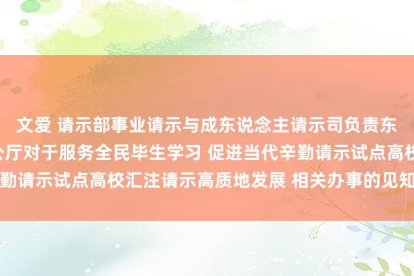 文爱 请示部事业请示与成东说念主请示司负责东说念主就《请示部办公厅对于服务全民毕生学习 促进当代辛勤请示试点高校汇注请示高质地发展 相关办事的见知》答记者问